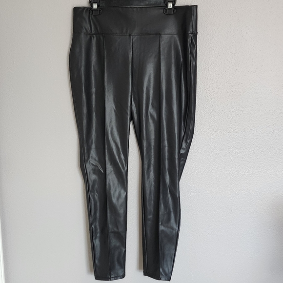 NINE WEST FAUX LEATHER  LEGGINGS/ SIZE  L - Picture 1 of 11